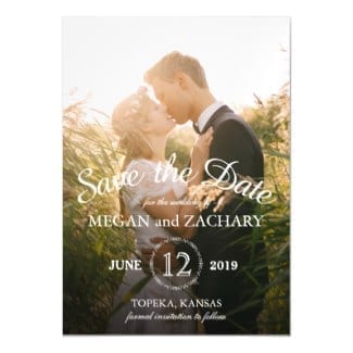 vertical wedding save the date magnet card with photo