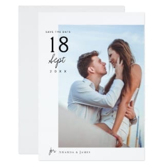 Simple, modern photo wedding save the date card