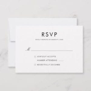 Simple rustic wood motif wedding rsvp card