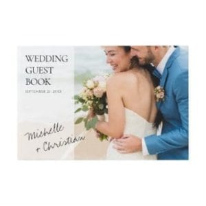 unique wedding guest book with photo and overlay