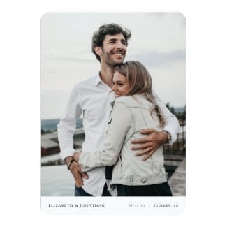 custom save the date template flat card with photo and rounded corners.