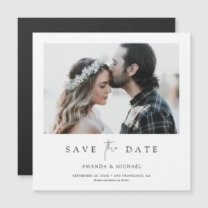 Custom wedding save the date magnet with photo.