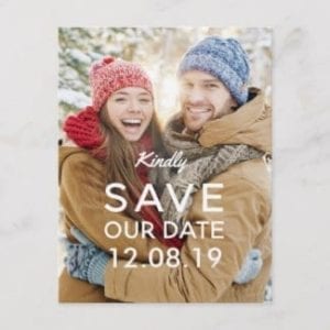 Simple Modern Photo Wedding Save the Date Postcard