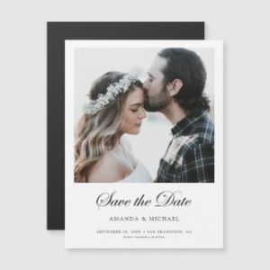 Save the date fridge magnets with photo.