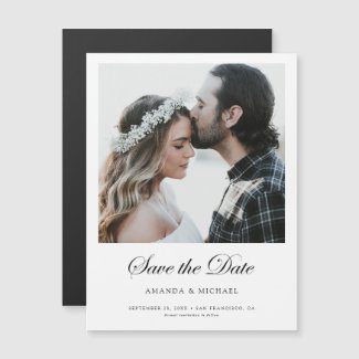 Save the date fridge magnets with photo.