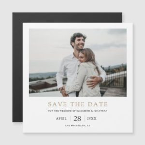 Save the date magnet wedding invitations with custom photo.